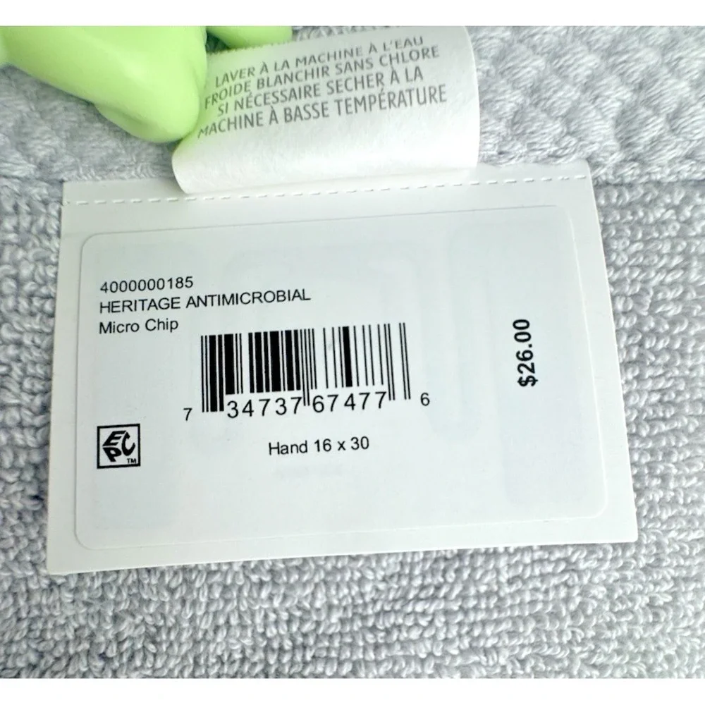 Lacoste Supima Cotton Hand Towels, Heritage Micro‎ Chip, Luxury 2 Pack, 16